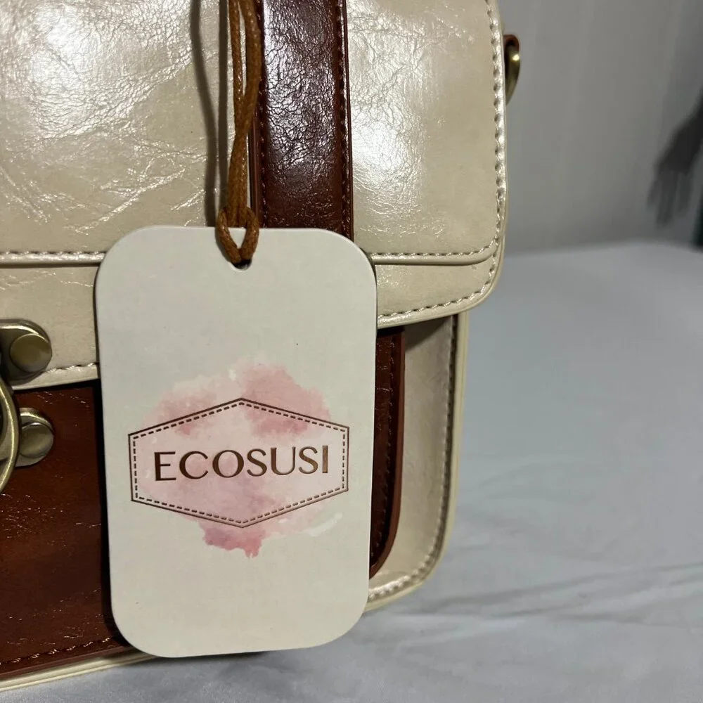 ECOSUSI Women's Leather Satchel Purse Crossbody Messenger Bag NWT - Picture 6 of 12